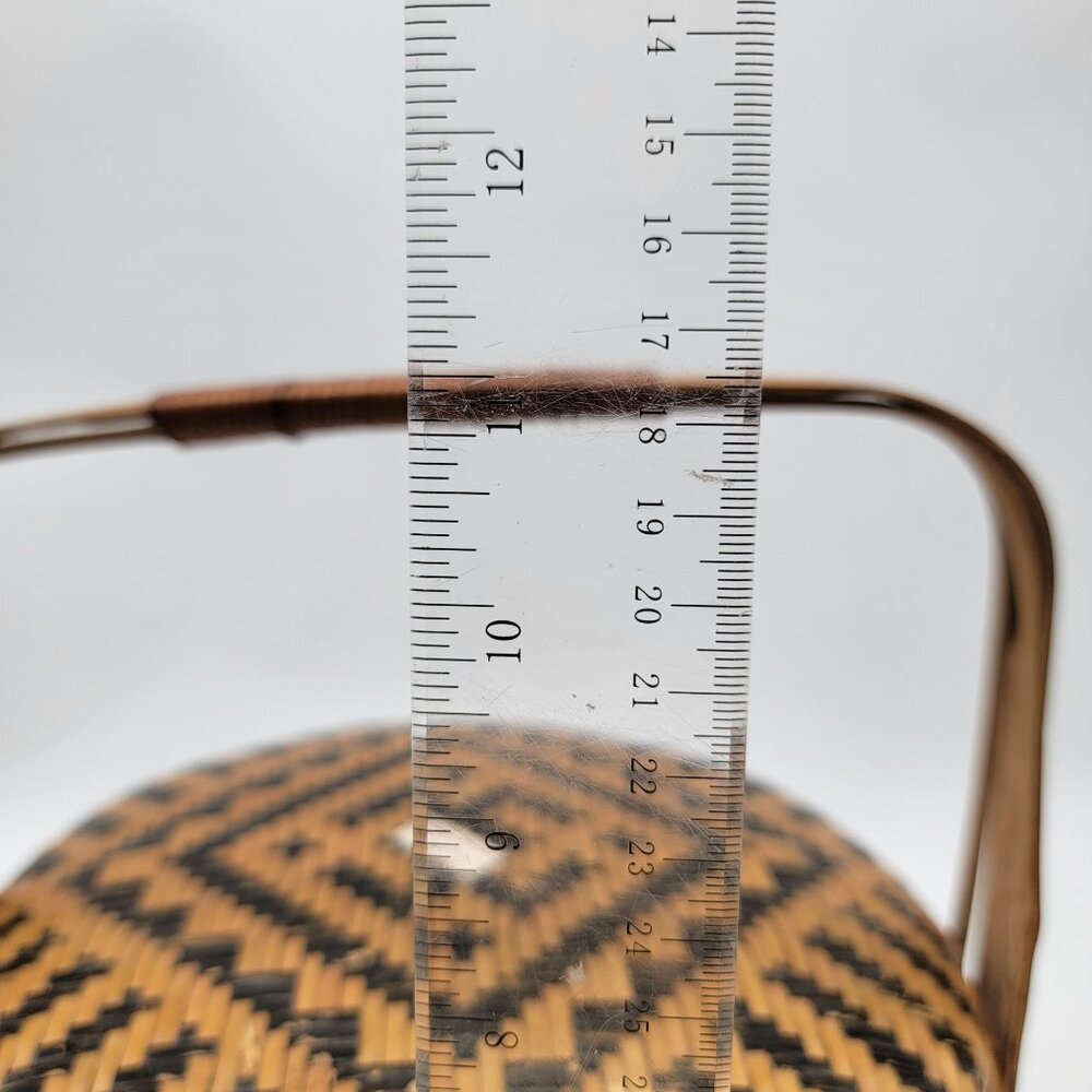 Vintage Chinese Woven Bamboo Wedding Basket - Picture 9 of 10